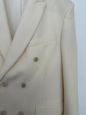 Wardrobe NYC Cream Double Breasted Blazer Jacket Size S (UK 8)