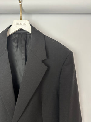 Prada Black Single Breasted Blazer with Triangle Logo at the Back IT 48 (UK 16)