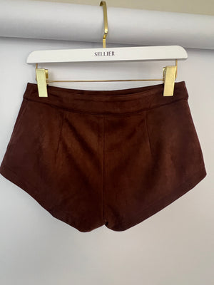 Nakedvice Brown Suede Effect Shorts Size XS (UK 6) RRP £132