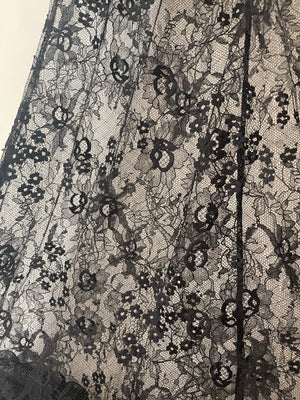 Elie Saab Black Lace Gown with Ruffle Detailing Size FR 34 (UK 6)