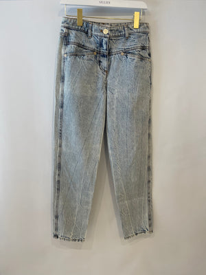 Chanel Blue Straight-Leg Jeans With Heart Silver CC Logo Buttons Size FR 34 (UK 6)