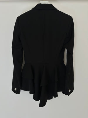 Alessandra Rich Black Double Breasted Blazer with Crystal Rhinestony Buttons IT 40 (UK 8)