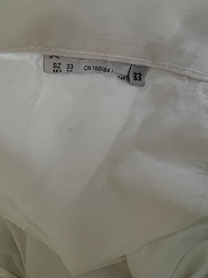 Prada Menswear White Tapered Fit Jeans with Logo Size 33