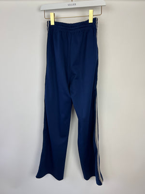 Celine Blue Two-Piece Tracksuit Set with Logo and Stripe Trim Size XS/S (UK 8/10)