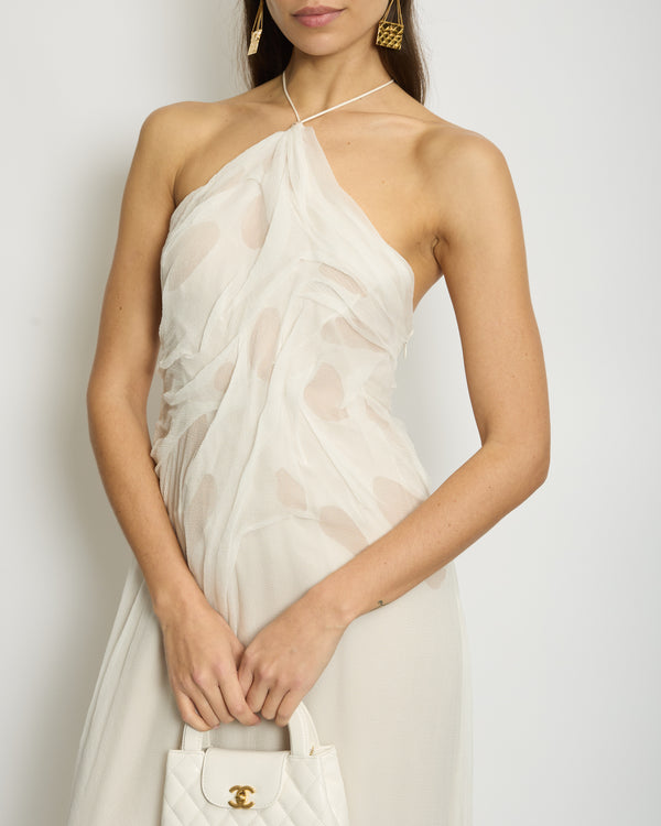Christian Dior Runway Cream Maxi Silk Tulle Dress Size FR 36 (UK 8)