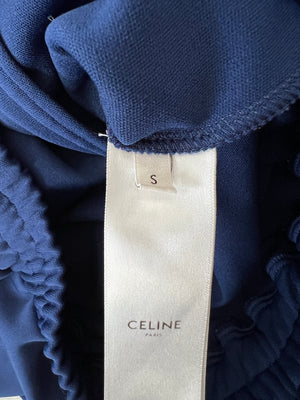 Celine Blue Two-Piece Tracksuit Set with Logo and Stripe Trim Size XS/S (UK 8/10)