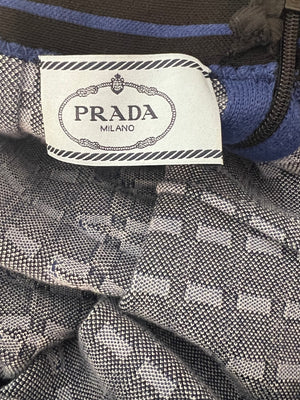 Prada Navy, White, and Black Square Pattern Mini Skirt Size IT 40 (UK 8)