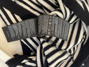 Saint Laurent Black and White Stripped Sleeveless Cassandre Tank Top with Logo Detail Size XS (UK 6) RRP £445