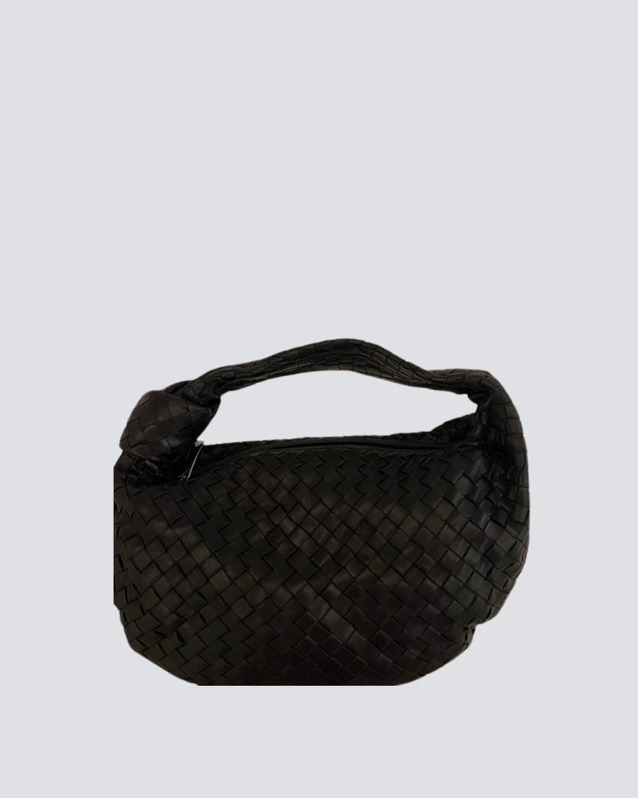 Bottega Veneta Black Intrecciato Leather Medium Jodie Bag
