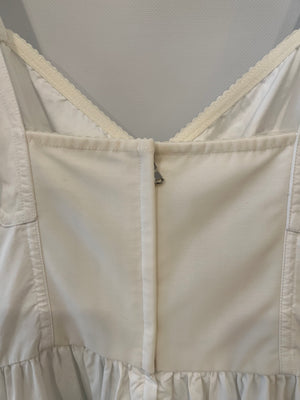 Dolce & Gabbana White Poplin Mini Corset Dress with Ruffle Details Size IT 44 (UK 12) RRP £1,400