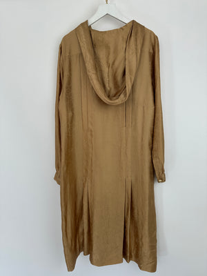 Chanel 01/P Gold Camellia CC Logo Robe with Hood Detail Size FR 40 (UK 12)