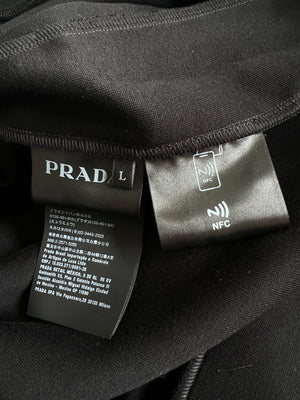 Prada Black Knitted Long Sleeve Oversized Jumper with Logo Detail IT L 48 (UK 16)