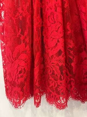 Dolce & Gabbana Red Lace Maxi Skirt Size IT 36 (UK 4)