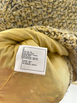 Chanel 22/P Yellow, Black and Grey Tweed Cropped Jacket with Lion Buttons Detail FR 36 (UK 8) RRP £4,150