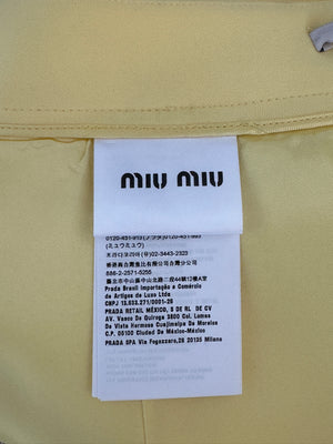 Miu Miu Pastel Yellow Mini Skirt with Crystal Embellished Hem Size IT 36 (UK 4)