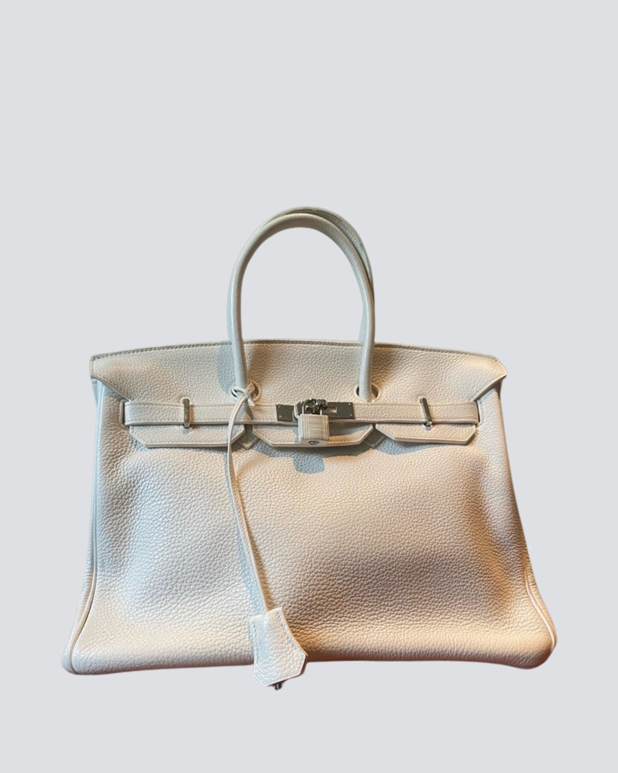 Hermes White Birkin With Palladium Hardware