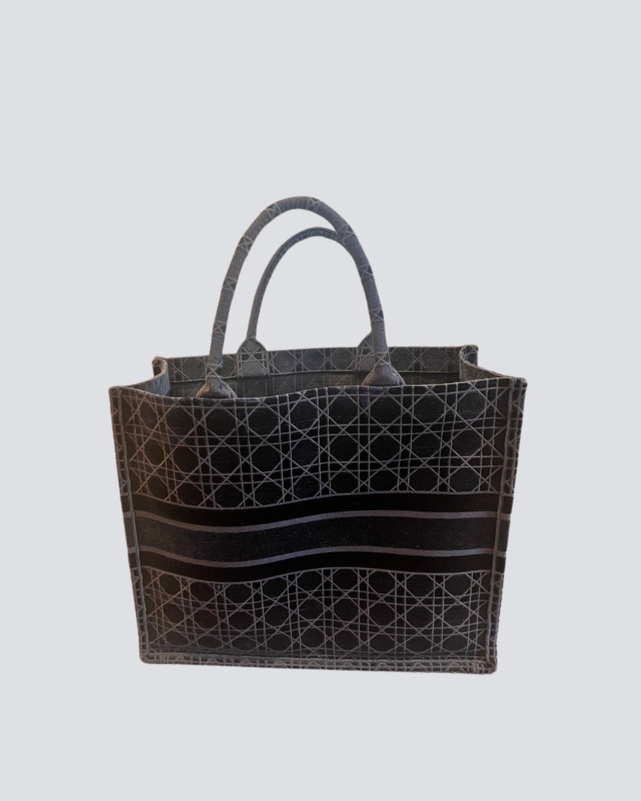 Christian Dior Blue Large Velvet Book Tote Bag