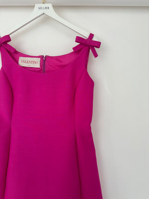Valentino Pink Bow Mini Dress with Pocket Detail Size IT 46 (UK 14)