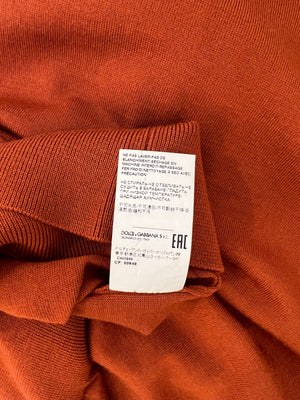 Dolce & Gabbana Burnt Orange Wool Jumper with Bow Detail Size UK 10