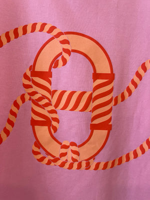 Hermès Candy Pink Canoé Printed T-Shirt Size FR 34 (UK 6) RRP £570