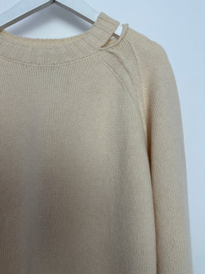 Rohe Cream Merino Wool & Cashmere Jumper with Cutout Detail Size 38 (UK 6)