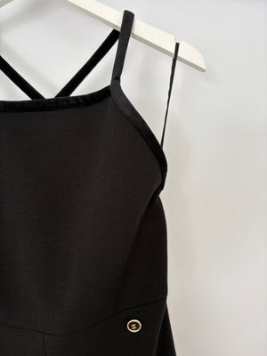 Chanel 20A Black Wool CC Logo Jumpsuit Detail FR 36 (UK 8) RRP £2100