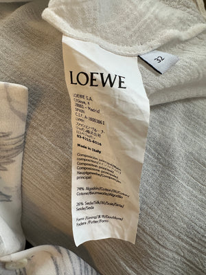 Loewe x Paula's Ibiza White and Blue Parrot Print & Shirt with Back Slit Detail Size FR 32 (UK 4)