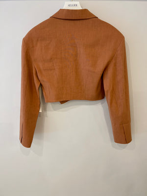 Jacquemus "L'amour" Brique Cropped Jacket and Trouser Set Size FR 34 (UK 6)