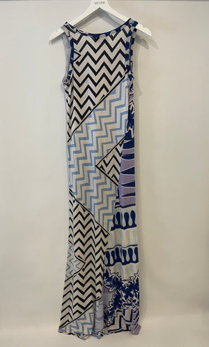Emilio Pucci Blue and Purple Printed Maxi Sleeveless Dress Size IT 40 (UK 8)