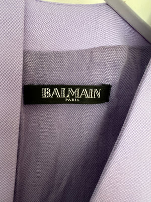Balmain Lilac Gilet Double Breasted Dress with Silver Buttons Size FR 38 (UK 10)