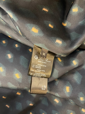Loro Piana Light Grey Silk and Cashmere Padded Coat with Belt Detail Size M (UK 10)