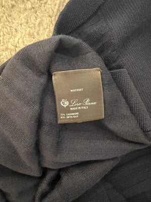 Loro Piana Navy Cashmere Ribbed Sleeveless Top Size IT 40 (UK 8)