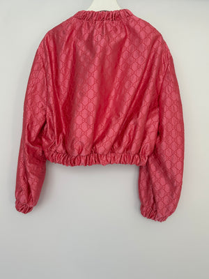 Gucci Pink Silk Monogram Jacket Size IT 38 (UK 6)