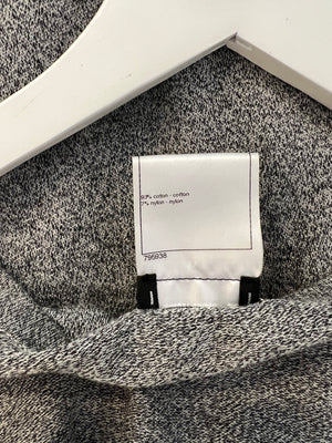 Chanel Grey Long-Sleeve Embellished Dress With CC Logo FR 36 (UK 8)