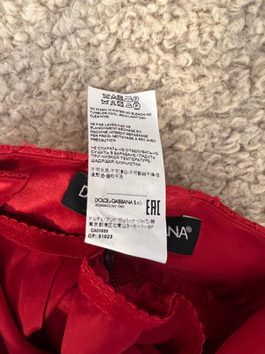 Dolce & Gabbana Red Lace Maxi Skirt Size IT 36 (UK 4)