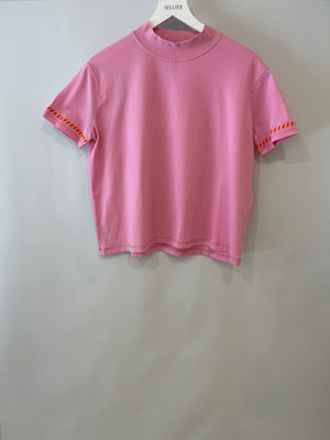 Hermès Candy Pink Canoé Printed T-Shirt Size FR 34 (UK 6) RRP £570