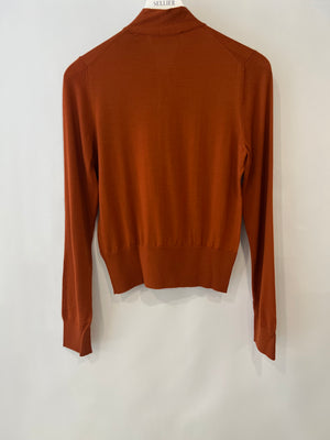 Dolce & Gabbana Burnt Orange Wool Jumper with Bow Detail Size UK 10