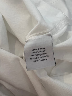 Hermès Menswear White T-Shirt with Abstract Textured Print Detail Size L