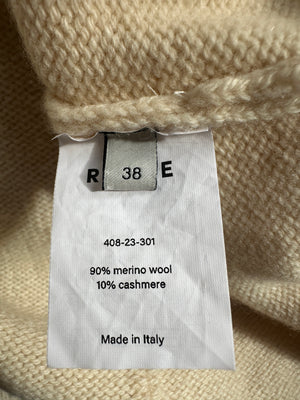 Rohe Cream Merino Wool & Cashmere Jumper with Cutout Detail Size 38 (UK 6)