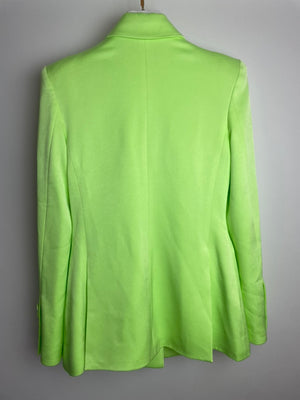 Alex Perry Neon Green Blazer and Tailored Wide Leg Trousers Set Size UK 8
