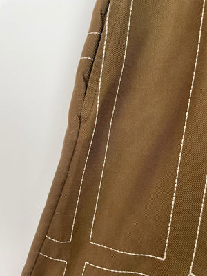 Toteme Brown Monogram Silk Shirt and Shorts Set Size DK38 (UK12)