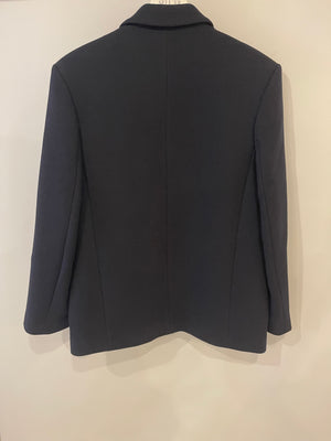 Anine Bing Black Wool Jacket with Gold Logo Buttons Size S (UK 8) RRP £560