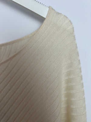 Loro Piana Cream Knit Cashmere Low Neckline Jumper Size IT 48 (UK 16)