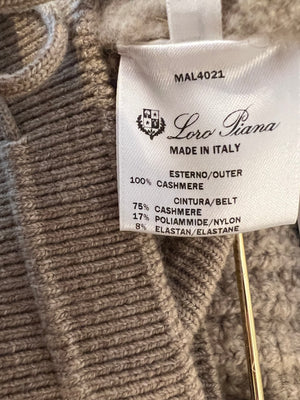 Loro Piana Light Brown Cashmere Knitted Shorts with Drawstring Detail Size S (UK 8) RRP £1,000