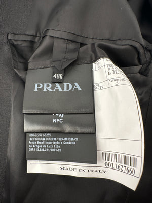 Prada Black Single Breasted Blazer with Triangle Logo at the Back IT 48 (UK 16)