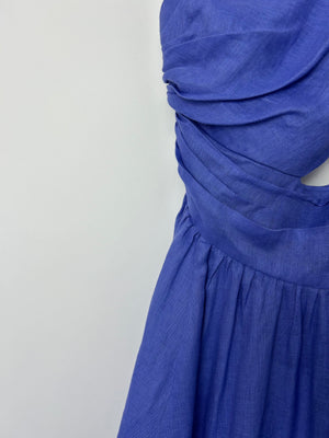 Zimmermann Blue Linen Strap Midi Dress Size OP (UK 6P)