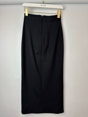 Dolce & Gabbana Black Midi Pencil Skirt with Logo Size IT 40 (UK 8)