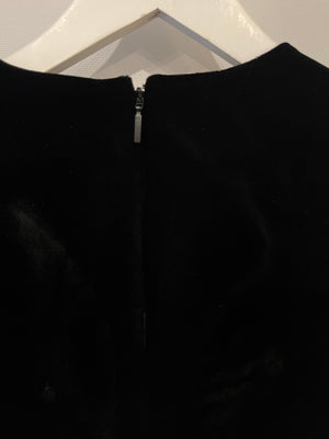 Saint Laurent Black Velvet Short-Sleeve Mini Dress Size FR 34 (UK 6)