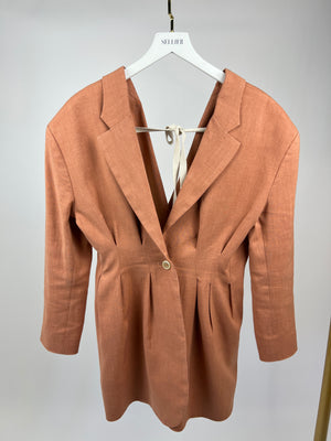 Jacquemus Orange L'Amour Tailored Blazer with Tie Back Detail FR 36 (UK 8)