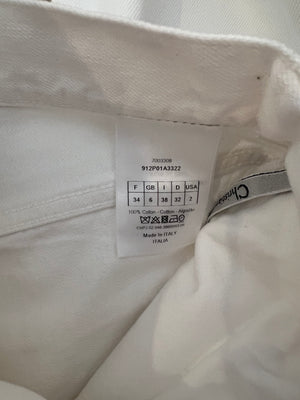 Christian Dior White Straight Jeans with Logo Details Size FR 34 (UK 6) RRP £1,150